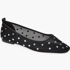 OPEN EDIT Lennox Rhinestone Mesh Ballet Flats